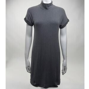 Brunello Cucinelli Grey Knit Mock Turtleneck Mini Dress Size XL Fits Size M